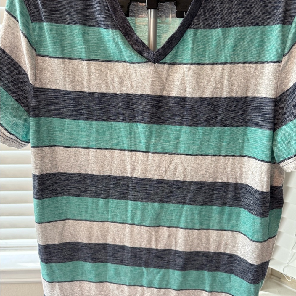 Urban Pipeline Striped Tee in Blue and White